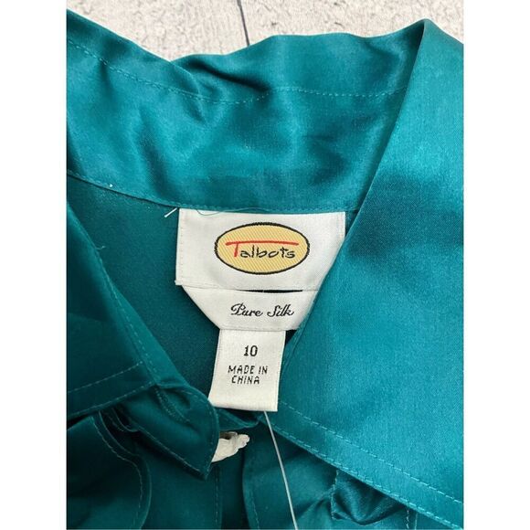 TALBOTS Pure Silk Ruffle Front Blouse - Picture 5 of 6